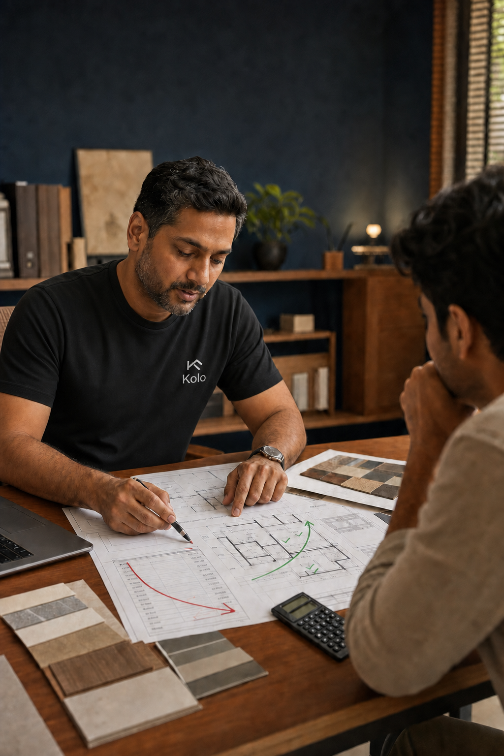 Kolo advisor reviewing a homebuilding decision
