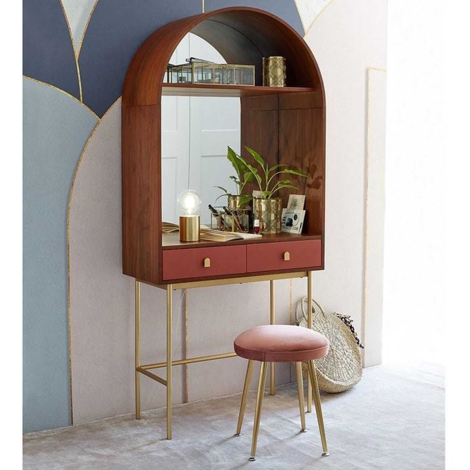 Dressing Table with Mirror | Open Shelves – VIKI FURNITURE